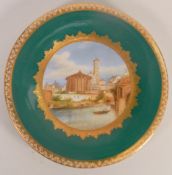 Brigwood Hand Decorated Victorian Plate showing The Temple of Vesta Rome, diameter 30cm