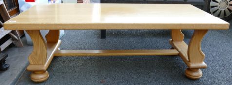 Heavy Quality Light Coloured Wooden Coffee Table, 76 x 150cm