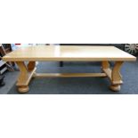 Heavy Quality Light Coloured Wooden Coffee Table, 76 x 150cm