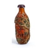 Chinese carved Horn Perfume bottle: Height 7.8cm