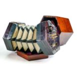 Lachenal 48 button mahogany cased Concertina: With key to case