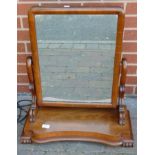 Large Antique Walnet Dressing Table mirror, length 60cm