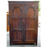 Victorian carved oak wardrobe