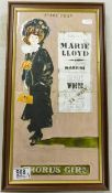 Three Maw & Co Tubelined Framed Tile Set including Chorus Girl, Pickwick Papers & Street Trader,