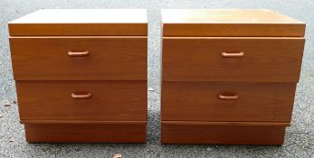 Two Mid Century Teak Bedside Cabinets (2)