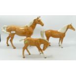 Beswick Palomino Large Foal 947, Swish Tail 1182 & Arab 1265(3)