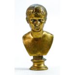19th century classical bronze bust of Augustus: Height 11.3cm