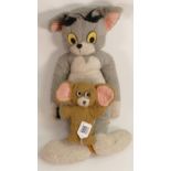 Large vintage plush TOM Disney type figure and smaller JERRY. TOM measures 52cm high.