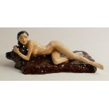 Peggy Davies erotic figurine Tamora on a bearskin rug. Limited edition 25/100