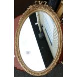 Oval gilt portrait wall mirror