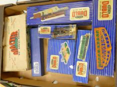 A collection of boxed Hornby Dublo to include diesel locomotive, D1 level crossing grider bridge