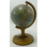 Tin plate 1940's Child's toy globe. Height 20cm