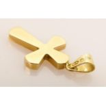 18ct gold hallmarked cross: Weight 2.6g. height 32mm