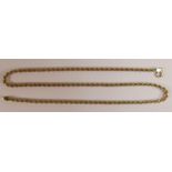 9ct gold rope 18 inch necklace, 3.8g.