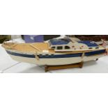 A modelist made remote control boat. No internals. length 77cm