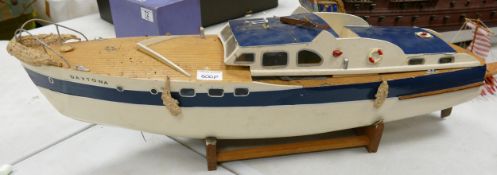 A modelist made remote control boat. No internals. length 77cm