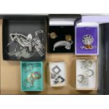 A collection of good silver jewellery including various earrings, pendants, bracelets etc 95g.
