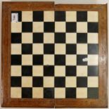 Early "0th CenturyWooden Chess Board Case, some damage 41cm x 41cm