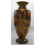 Royal Doulton Lambeth Style Stoneware Vase, decorated with leaves & foliage, height 30cm