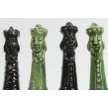A collection of Freda Skinner designed pottery chess sets: Some damages & additional pieces noted
