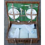 Sirram Vintage Wicker Picnic Hamper with contents