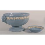 Wedgwood Queensware Footed Bowl, diameter 21cm together with small similar coaster(2)