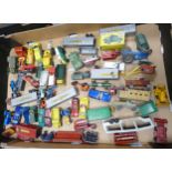 A large collection of Lesney & similar play worn model cars & vehicles