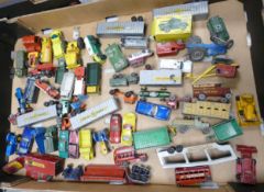A large collection of Lesney & similar play worn model cars & vehicles