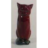 Royal Doulton Flambe Figure Seated Cat, height 13cm