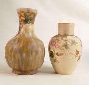 Taylor Tunnicliffe & Cranston Pottery Floral decorated vases, height of tallest25cm(2)