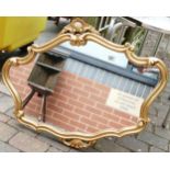 Gilt overmantle wall mirror