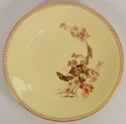 Royal Worcester for J.E. Caldwell (Philadelphia) Hand Painted Plate , puce backstamp with images
