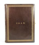 Victorian leather bound photograph Album: With brass lock and images of family portraits