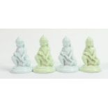 Minton part chess set: Light green & pale blue glazed in the style of John Bell, single bishop