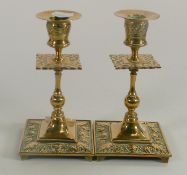 Pair of Decorative Brass Candlestick, height 16cm(2)