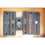 A collection of Modern Eaglemoss Reproduction Divers & Pilots Historic type watches, all boxed (6)