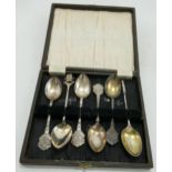 Set of six Silver Spoons with Gun Club theme's