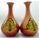 Pair of Early 20th Century Vases By William Ault, height 29cm(2)