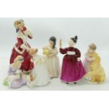 Royal Doulton Figures to include Christmas Morn HN1992, Mandy Hn2476, Mary Had a Little Lamb HN2048,