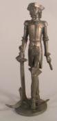 Large Cast Metal Figure of Sailor in 18th Century Uniform, height 36cm