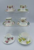 A collection of Shelley Items to include Coffee Cans & Saucers including patterns 133397, 13401,