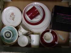 A collection of Susie Cooper to include boxed Susan Sarandon mug, burgundy trio, Talisman side and