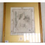 Mezzotint Countess Curan after J. Downman by Eugene Tily (original frame).