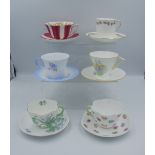 A collection of Shelley Items to include Cups & Saucer in patterns 12189,11438,0601,41,2325,2389 &
