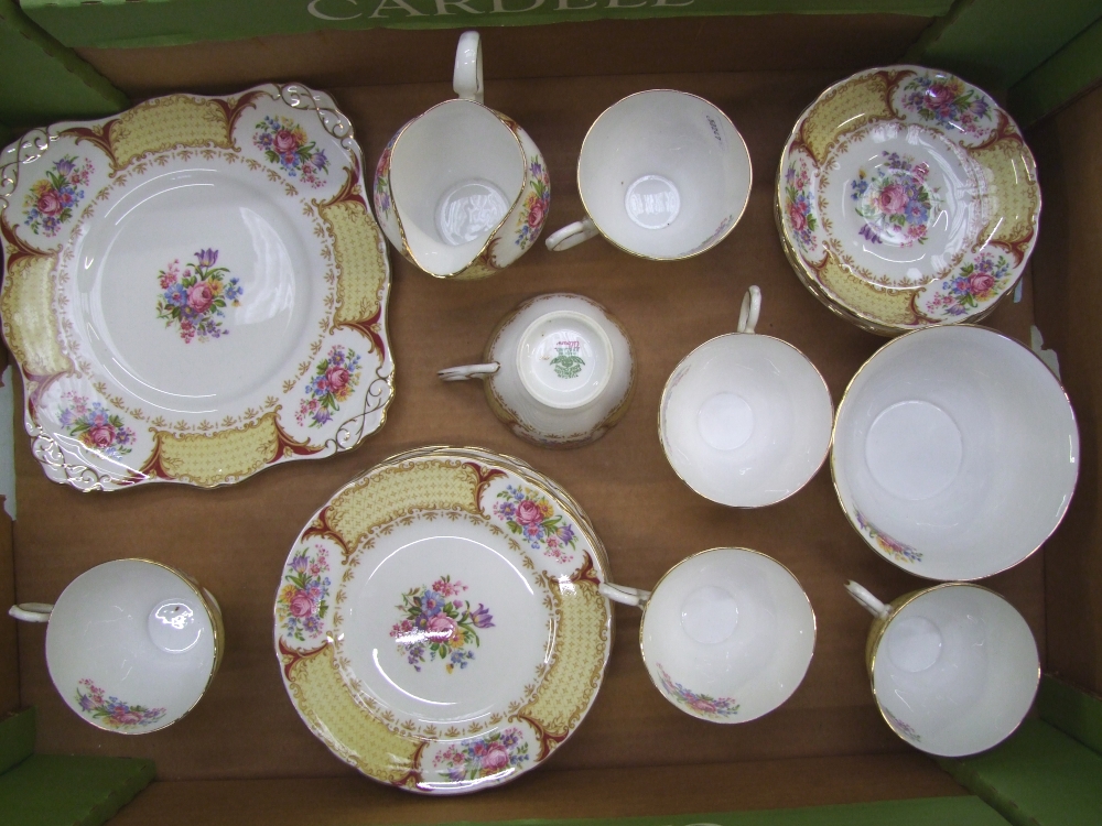 Tuscan Albany gilt and floral patterned tea set