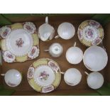 Tuscan Albany gilt and floral patterned tea set
