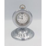 MM & Co Swiss made goliath pocket watch in an art deco style desk stand