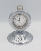 MM & Co Swiss made goliath pocket watch in an art deco style desk stand