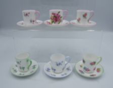 A collection of Shelley Items to include Six Minature Cups & Saucers in the Canterbury Shape