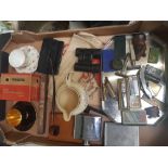 A mixed collection of items to include cased churchill cigar, capstan water jug, vintage shaving